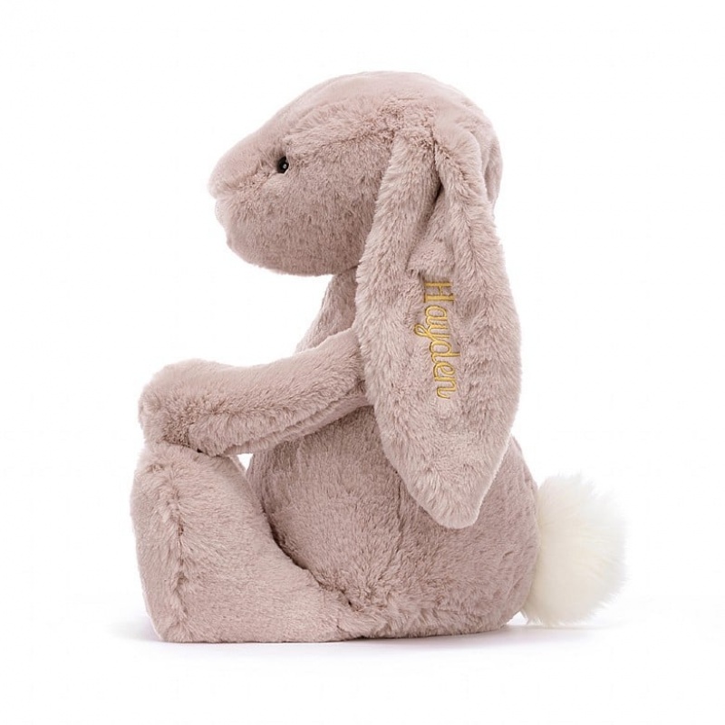 HUGE Jellycat Personalised Bashful Luxe Bunny Rosa 51 CM X 21 CM, Jellycat USA | AJ4859362