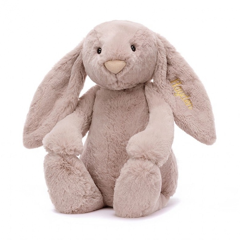 HUGE Jellycat Personalised Bashful Luxe Bunny Rosa 51 CM X 21 CM, Jellycat USA | AJ4859362