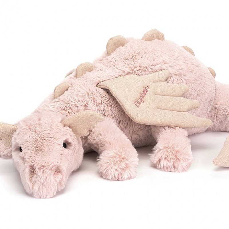 HUGE Jellycat Personalised Rose Dragon 19 CM X 66 CM, Jellycat USA | QL8403659