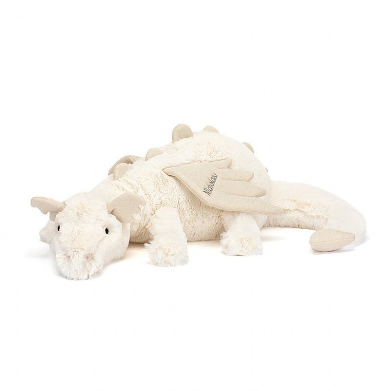 HUGE Jellycat Personalised Snow Dragon 19 CM X 66 CM, Jellycat USA | VZ1058497