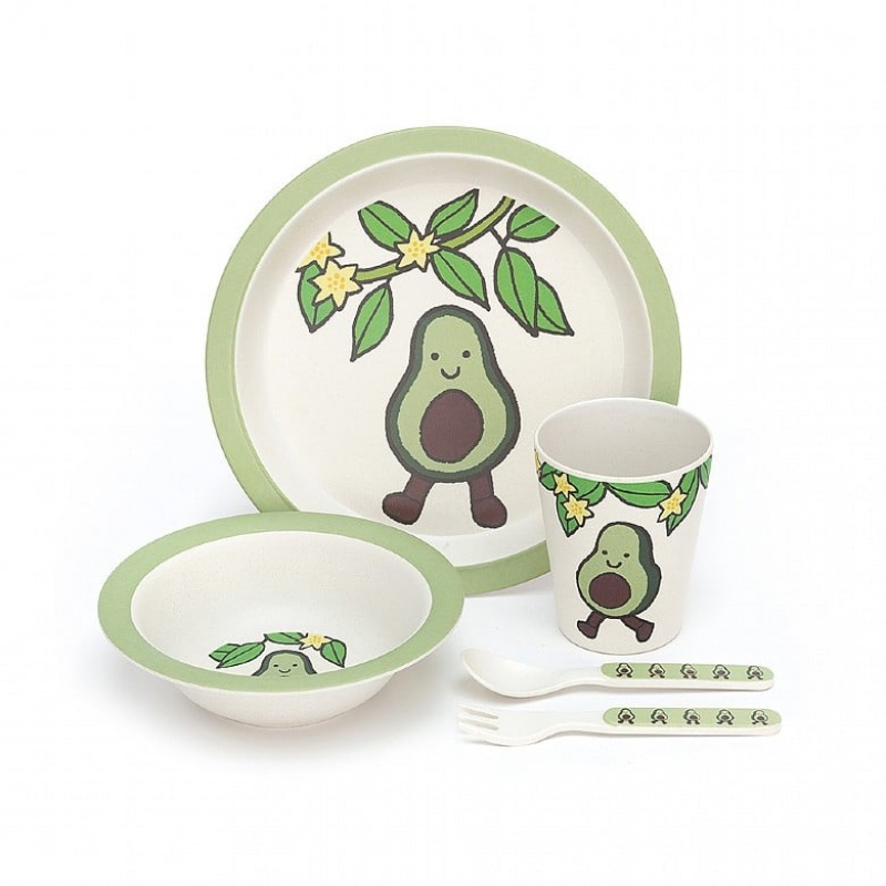 Jellycat Amuseable Avocado Bamboo Set 25 CM X 7 CM, Jellycat USA | CM3981742