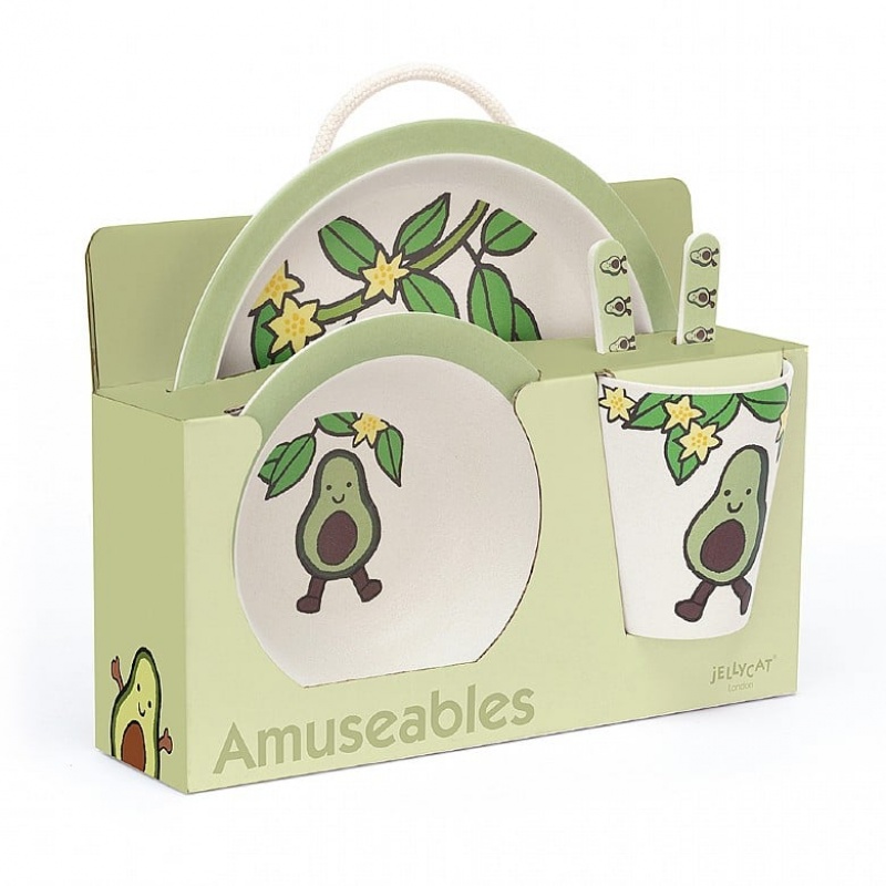 Jellycat Amuseable Avocado Bamboo Set 25 CM X 7 CM, Jellycat USA | CM3981742