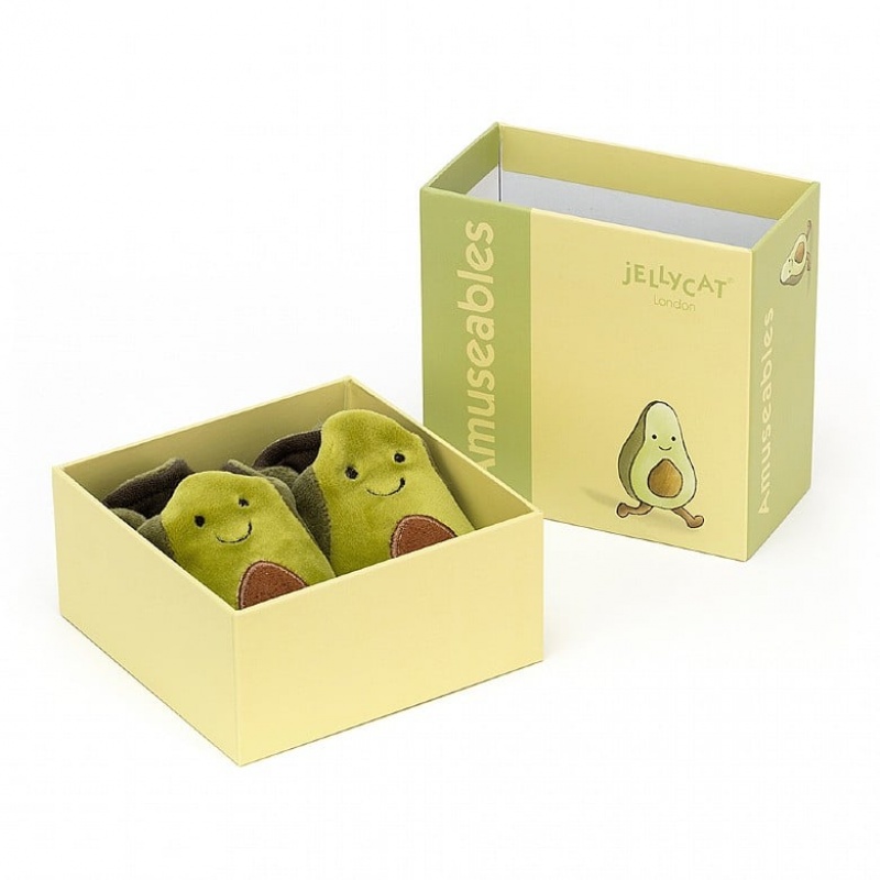 Jellycat Amuseable Avocado Booties 10 CM X 5 CM, Jellycat USA | JZ9426781