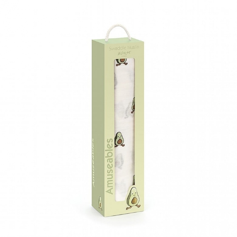 Jellycat Amuseable Avocado Swaddle 120 CM X 120 CM, Jellycat USA | SB5687340