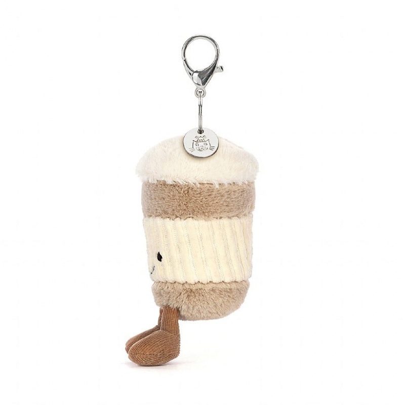 Jellycat Amuseable Coffee-To-Go Bag Charm 18 CM X 5 CM, Jellycat USA | WL1237854