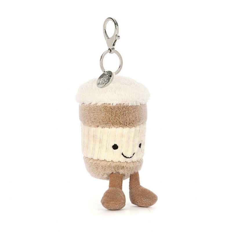 Jellycat Amuseable Coffee-To-Go Bag Charm 18 CM X 5 CM, Jellycat USA | WL1237854