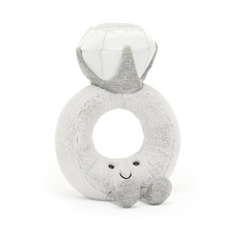 Jellycat Amuseable Diamond Ring with Personalised Bag 20 CM X 12 CM, Jellycat USA | MD0528697