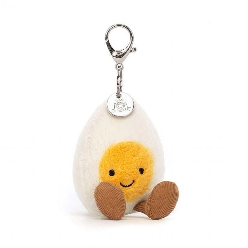 Jellycat Amuseable Happy Boiled Egg Bag Charm 18 CM X 7 CM, Jellycat USA | VR4308256