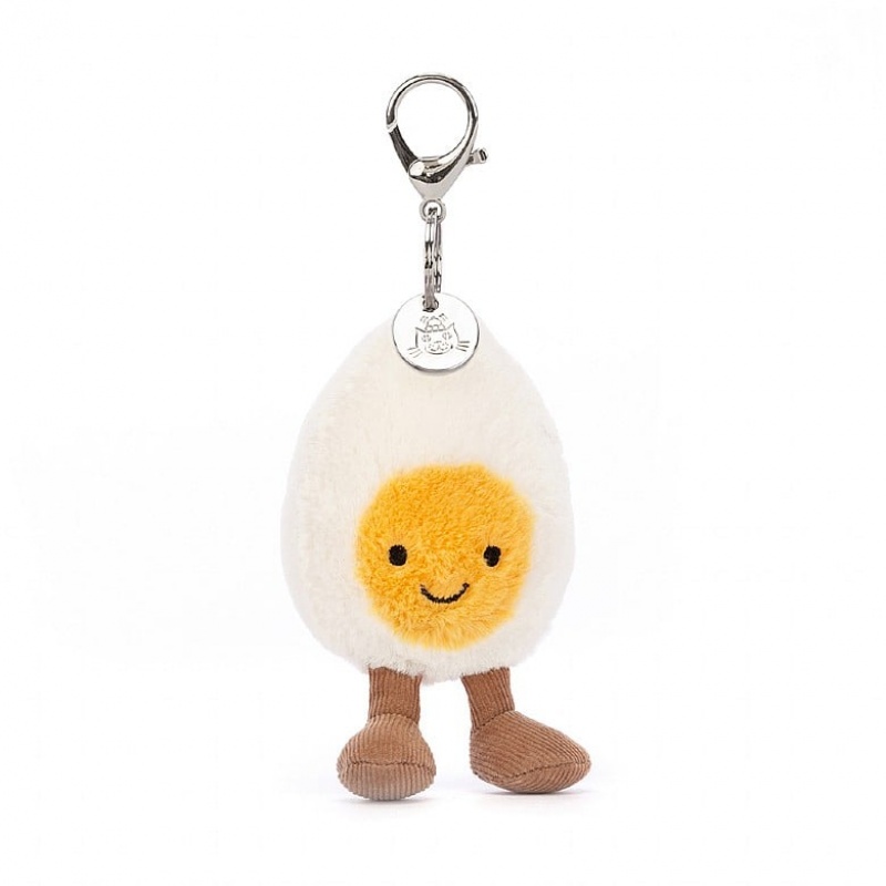 Jellycat Amuseable Happy Boiled Egg Bag Charm 18 CM X 7 CM, Jellycat USA | VR4308256