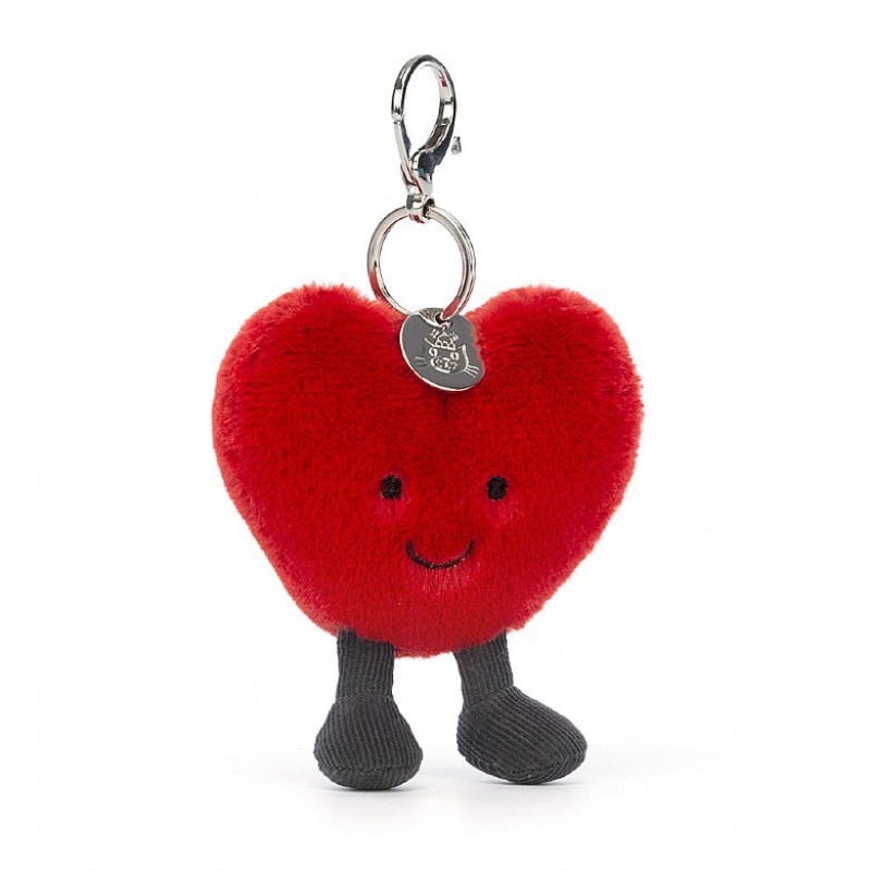 Jellycat Amuseable Heart Bag Charm 16 CM X 9 CM, Jellycat USA | RE8509364