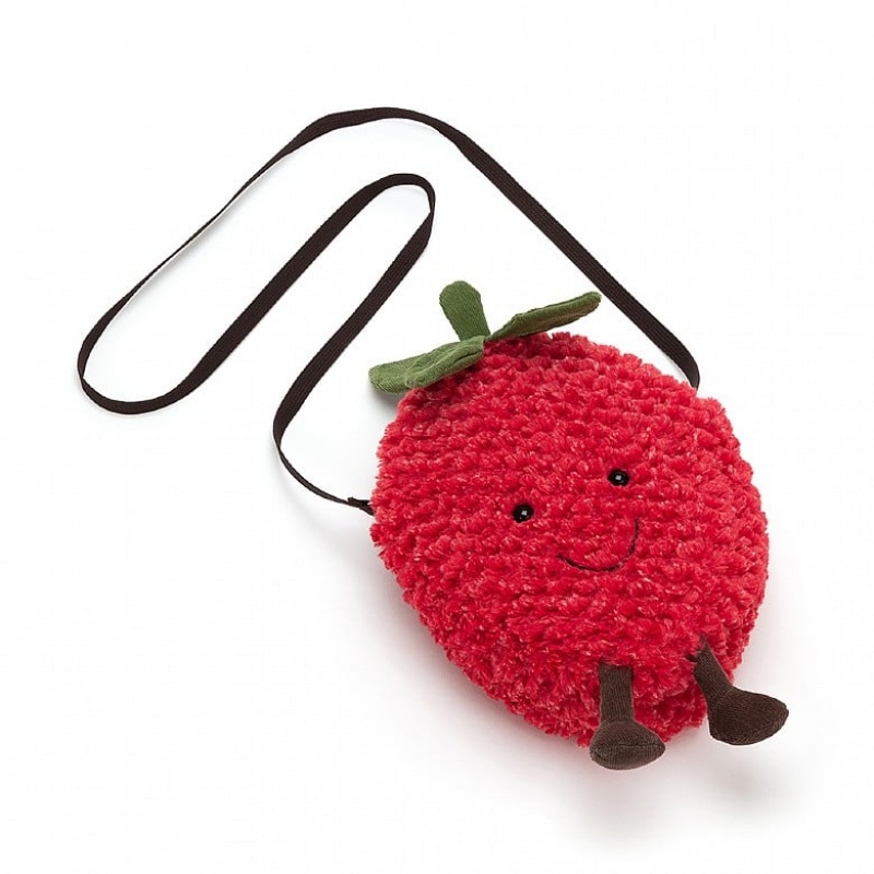 Jellycat Amuseable Strawberry Bag 22 CM X 19 CM, Jellycat USA | QF1423587