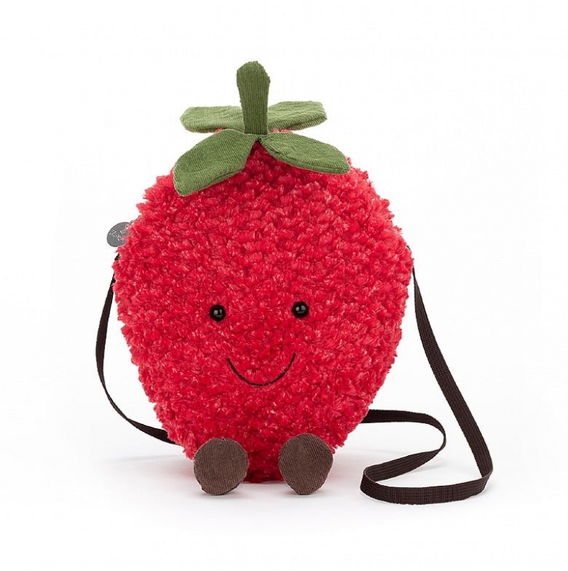 Jellycat Amuseable Strawberry Bag 22 CM X 19 CM, Jellycat USA | QF1423587