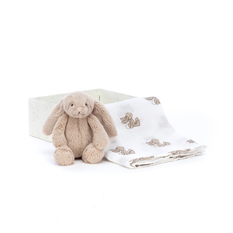 Jellycat Bashful Beige Bunny Gift Set 18 CM X 18 CM, Jellycat USA | TU5164738