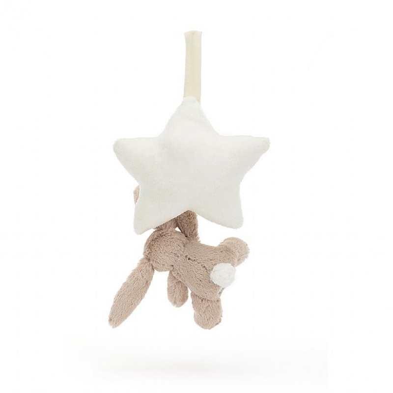 Jellycat Bashful Beige Bunny Star Musical Pull 28 CM X 19 CM, Jellycat USA | MG4589762