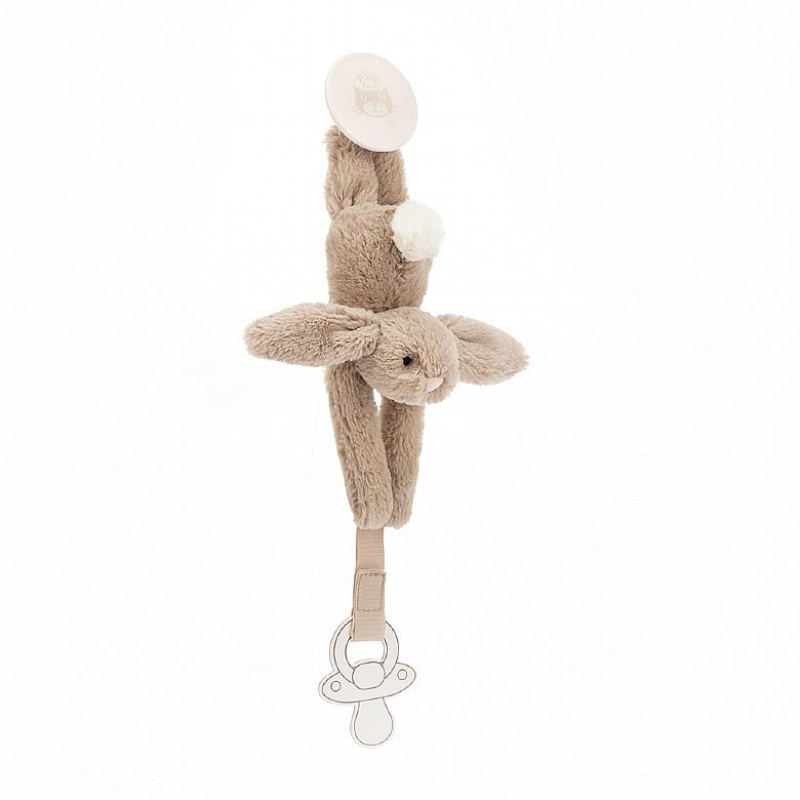 Jellycat Bashful Beige Dummy Holder 19 CM X 4 CM, Jellycat USA | YD6372184