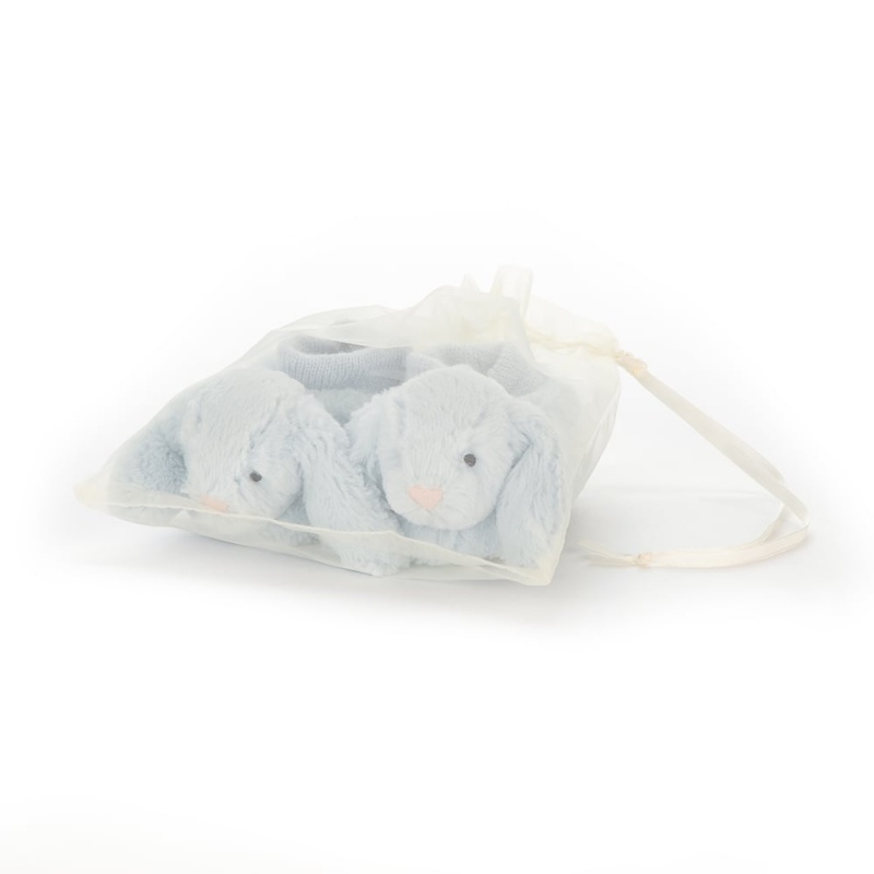 Jellycat Bashful Blue Bunny Booties 10 CM, Jellycat USA | JG1974326