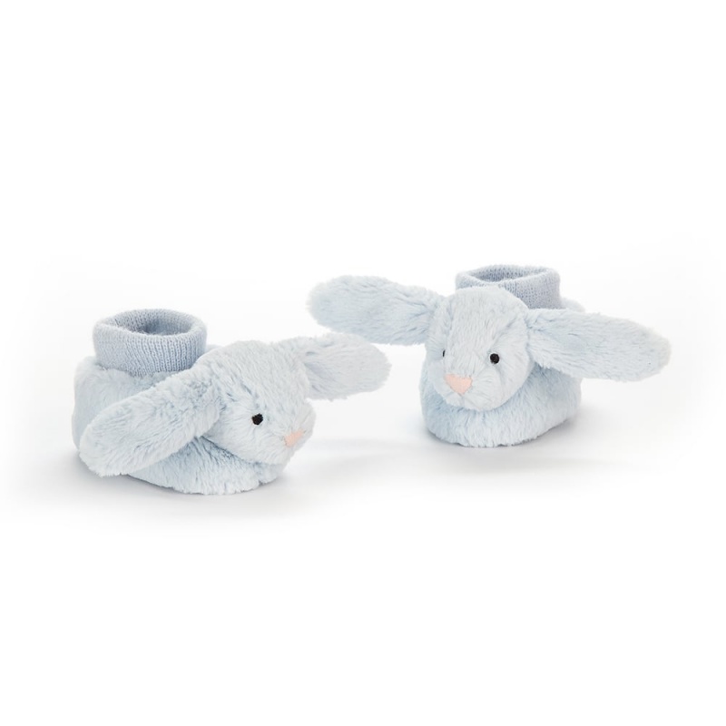 Jellycat Bashful Blue Bunny Booties 10 CM, Jellycat USA | JG1974326