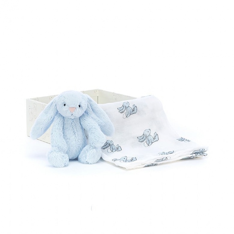 Jellycat Bashful Blue Bunny Gift Set 18 CM X 18 CM, Jellycat USA | LH5419067