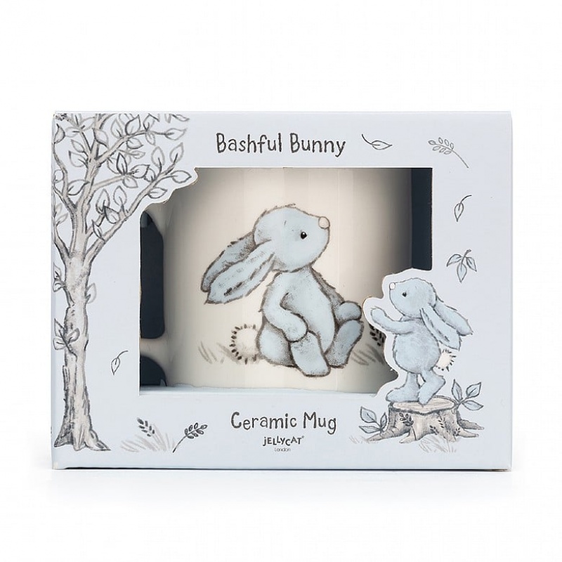 Jellycat Bashful Blue Bunny Mug 13 CM X 9 CM, Jellycat USA | RY1675802