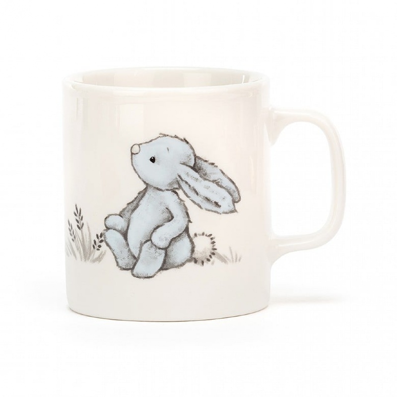 Jellycat Bashful Blue Bunny Mug 13 CM X 9 CM, Jellycat USA | RY1675802