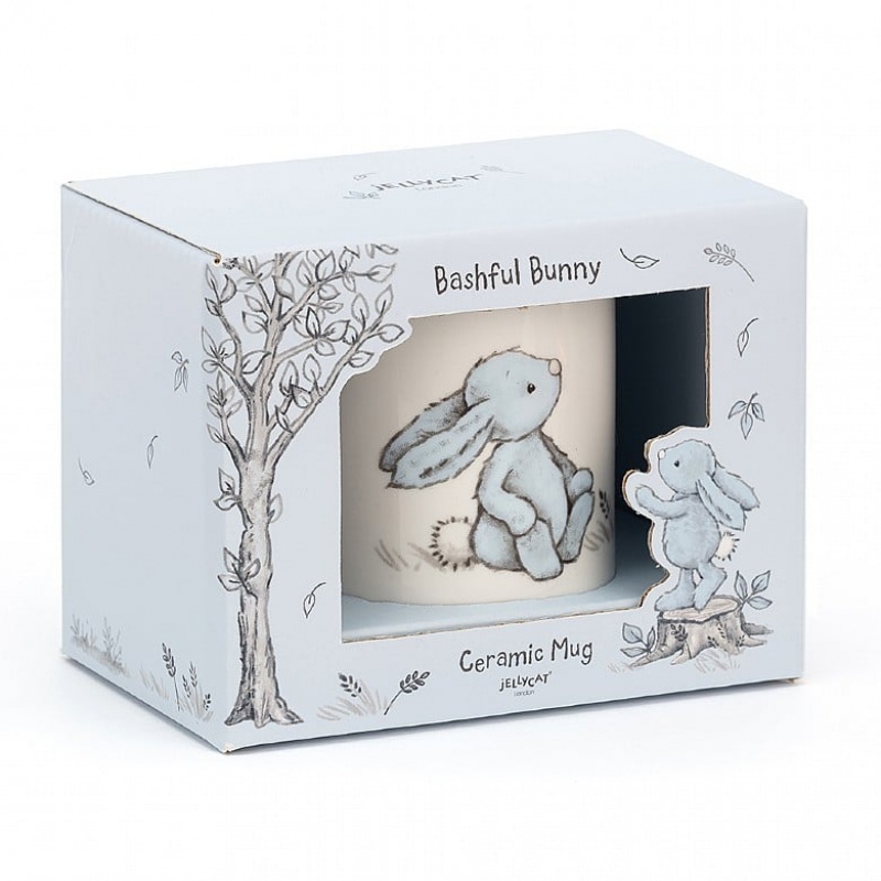 Jellycat Bashful Blue Bunny Mug 13 CM X 9 CM, Jellycat USA | RY1675802