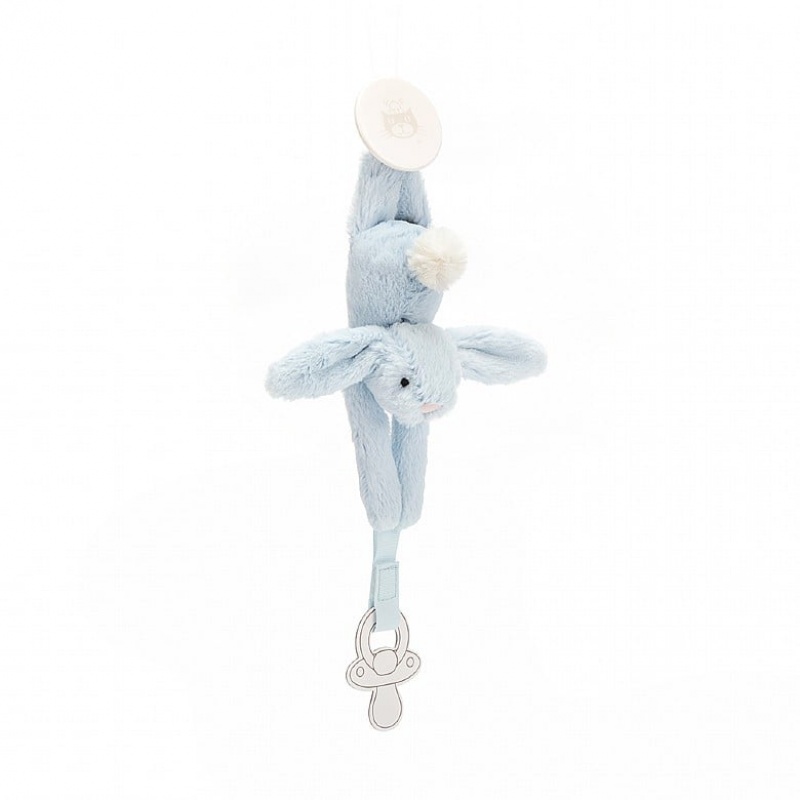 Jellycat Bashful Blue Dummy Holder 19 CM X 4 CM, Jellycat USA | VX4538261