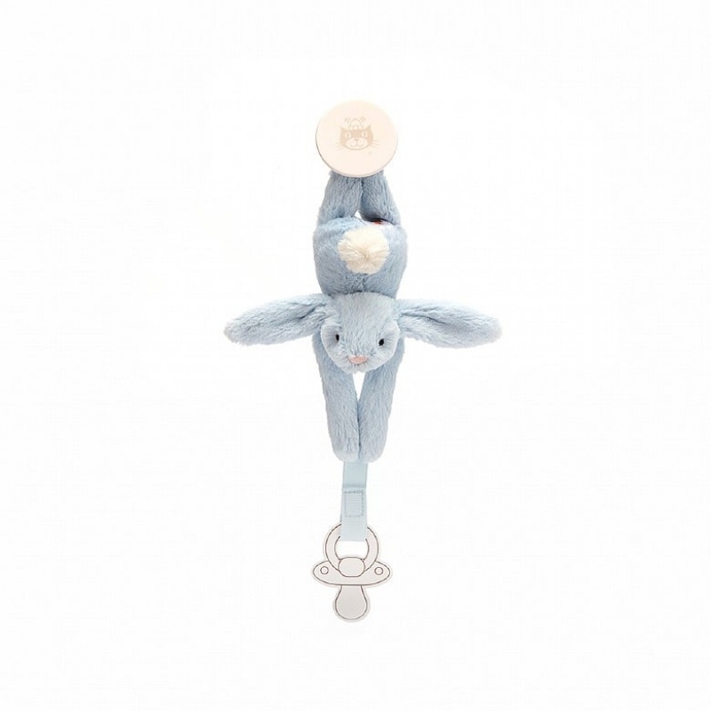 Jellycat Bashful Blue Dummy Holder 19 CM X 4 CM, Jellycat USA | VX4538261