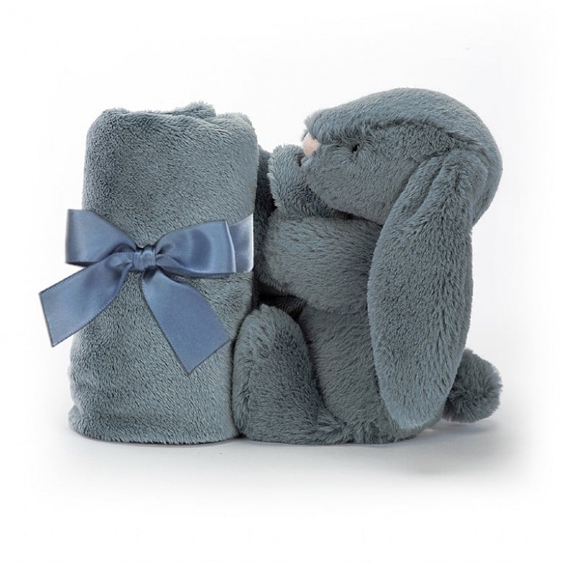 Jellycat Bashful Dusky Blue Bunny Soother 34 CM X 34 CM, Jellycat USA | FO2857460