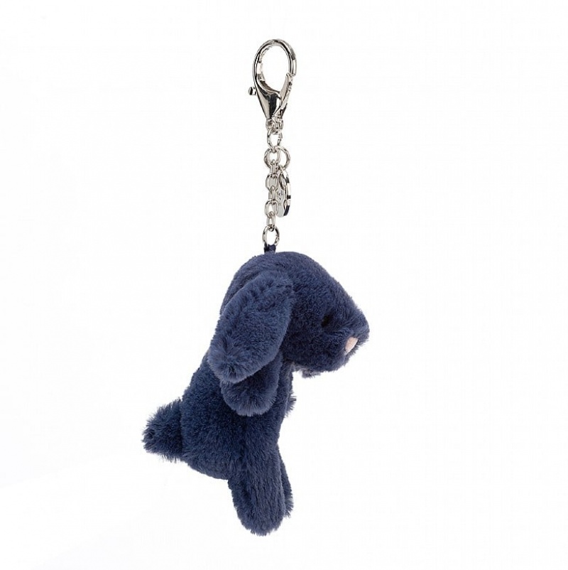 Jellycat Bashful Navy Bunny Bag Charm 8 CM X 4 CM, Jellycat USA | SL8302674