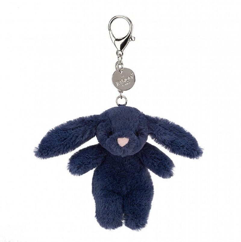 Jellycat Bashful Navy Bunny Bag Charm 8 CM X 4 CM, Jellycat USA | SL8302674