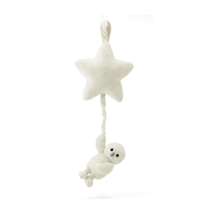 Jellycat Bashful Owl Star Musical Pull 12 CM X 17 CM, Jellycat USA | SQ3926841