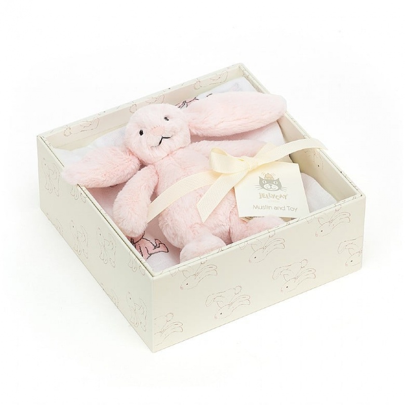 Jellycat Bashful Pink Bunny Gift Set 18 CM X 18 CM, Jellycat USA | RA0528976