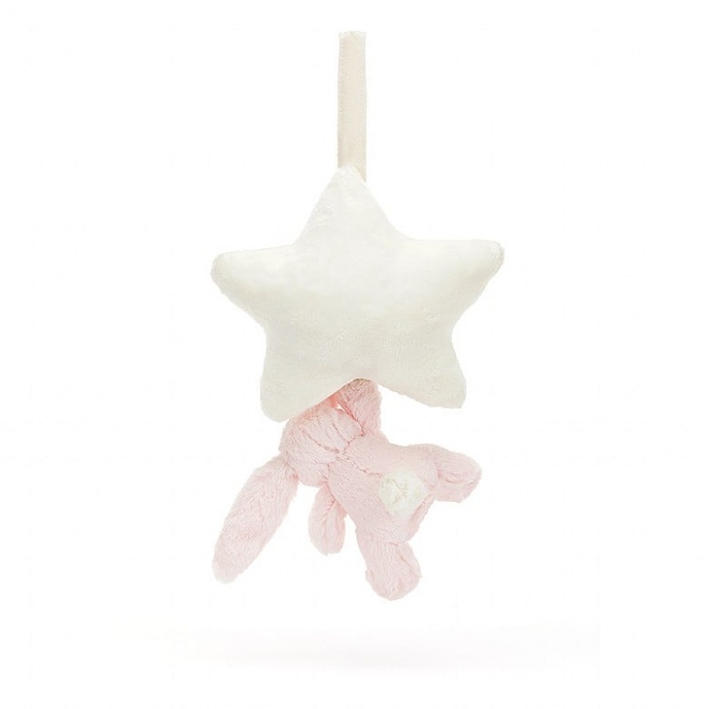 Jellycat Bashful Pink Bunny Star Musical Pull 28 CM X 19 CM, Jellycat USA | YF3162958