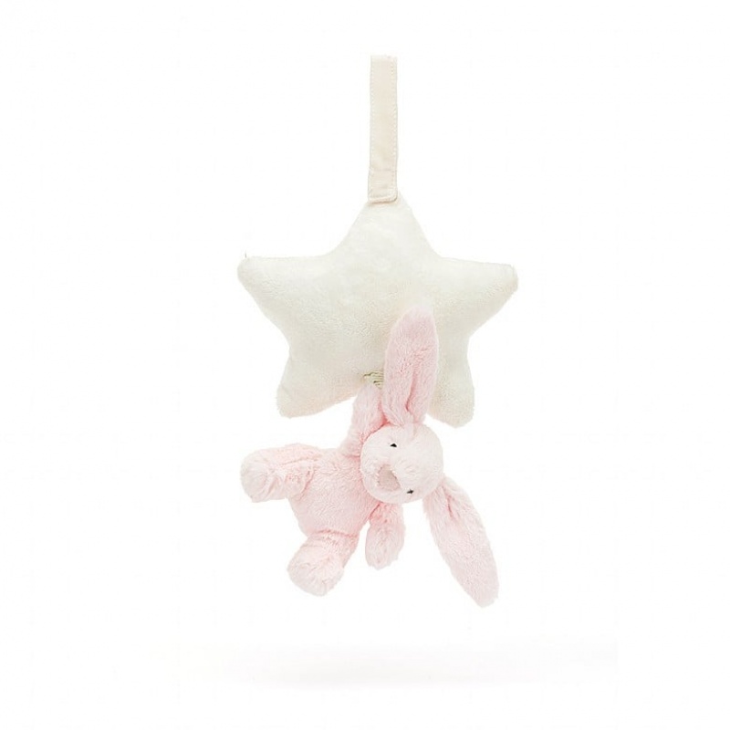 Jellycat Bashful Pink Bunny Star Musical Pull 28 CM X 19 CM, Jellycat USA | YF3162958