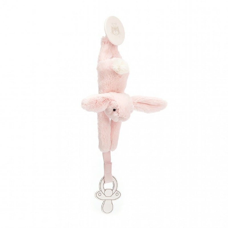 Jellycat Bashful Pink Dummy Holder 19 CM X 4 CM, Jellycat USA | GY4721680