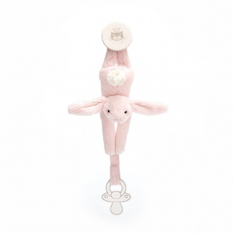 Jellycat Bashful Pink Dummy Holder 19 CM X 4 CM, Jellycat USA | GY4721680