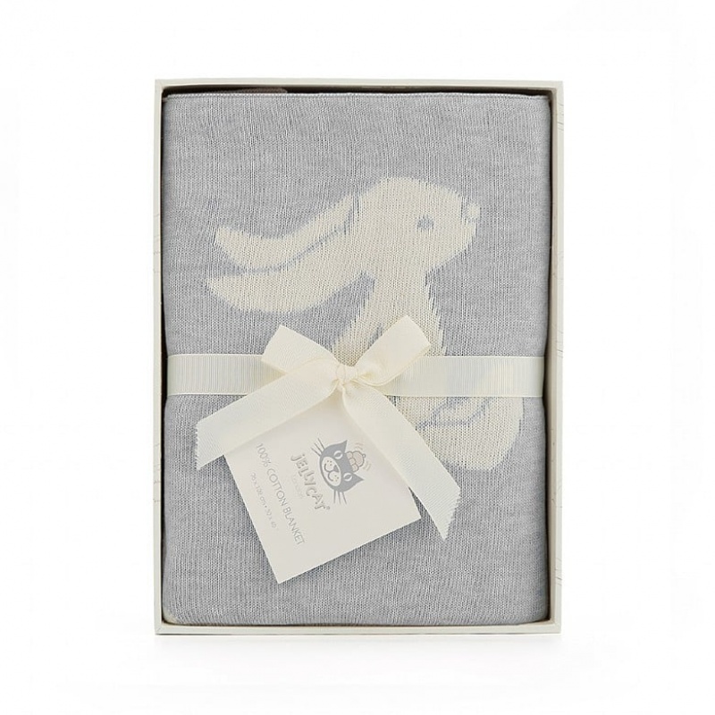 Jellycat Bashful Silver Bunny Blanket 102 CM X 76 CM, Jellycat USA | DZ6857341