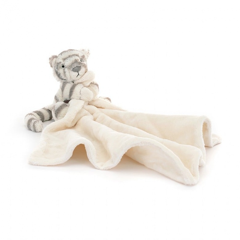 Jellycat Bashful Snow Tiger Soother 34 CM X 34 CM, Jellycat USA | OG1290564