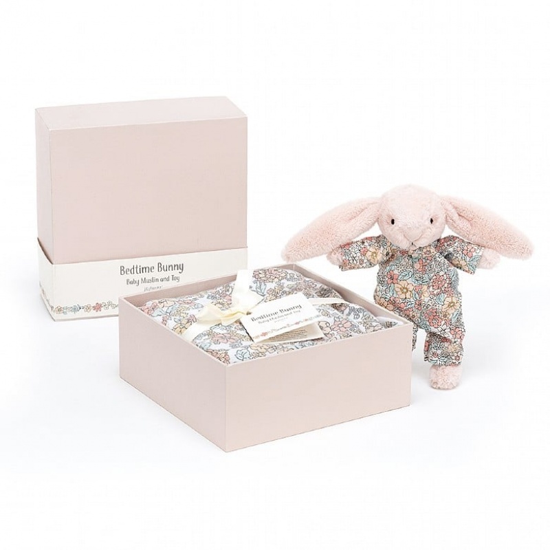 Jellycat Bedtime Blossom Bunny Gift Set 18 CM X 18 CM, Jellycat USA | YA7914062