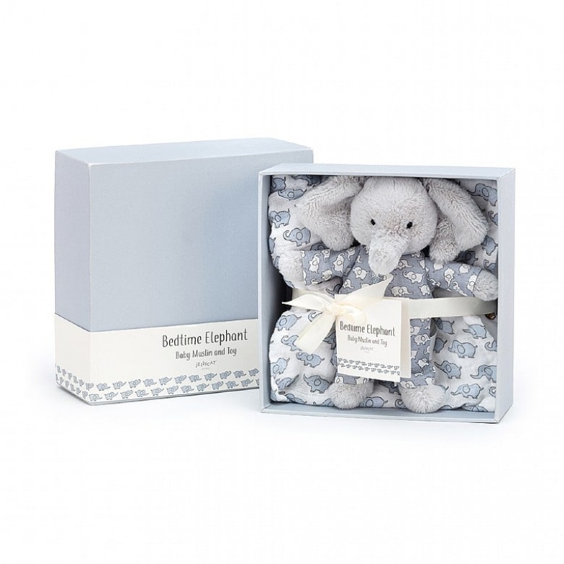 Jellycat Bedtime Elephant Gift Set 18 CM X 18 CM, Jellycat USA | BP3620871