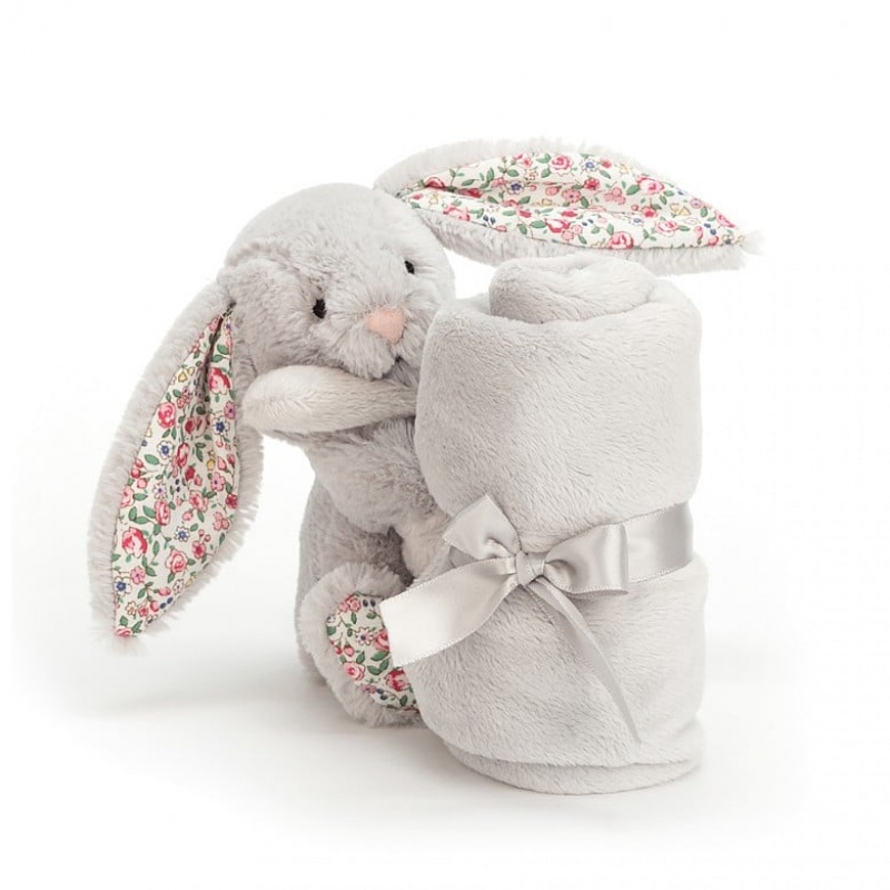 Jellycat Blossom Silver Bunny Soother 34 CM X 34 CM, Jellycat USA | WE6417203