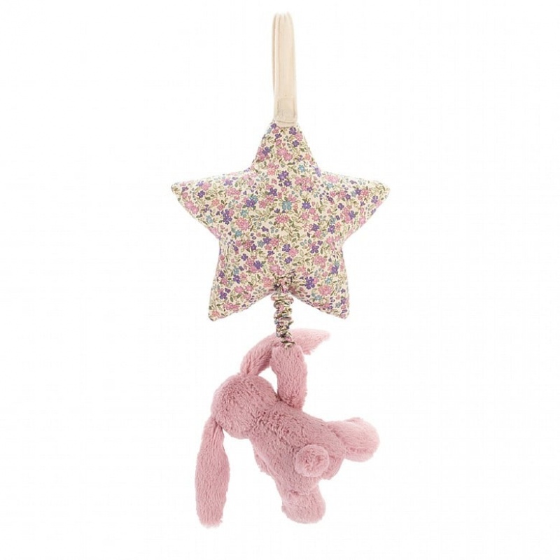 Jellycat Blossom Tulip Bunny Star Musical Pull 28 CM X 19 CM, Jellycat USA | OE7896510