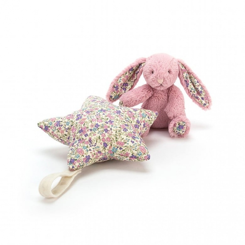 Jellycat Blossom Tulip Bunny Star Musical Pull 28 CM X 19 CM, Jellycat USA | OE7896510