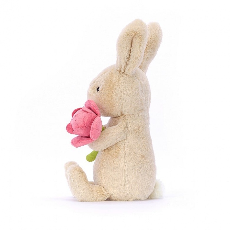 Jellycat Bonnie Bunny with Peony 15 CM X 8 CM, Jellycat USA | NZ7251693