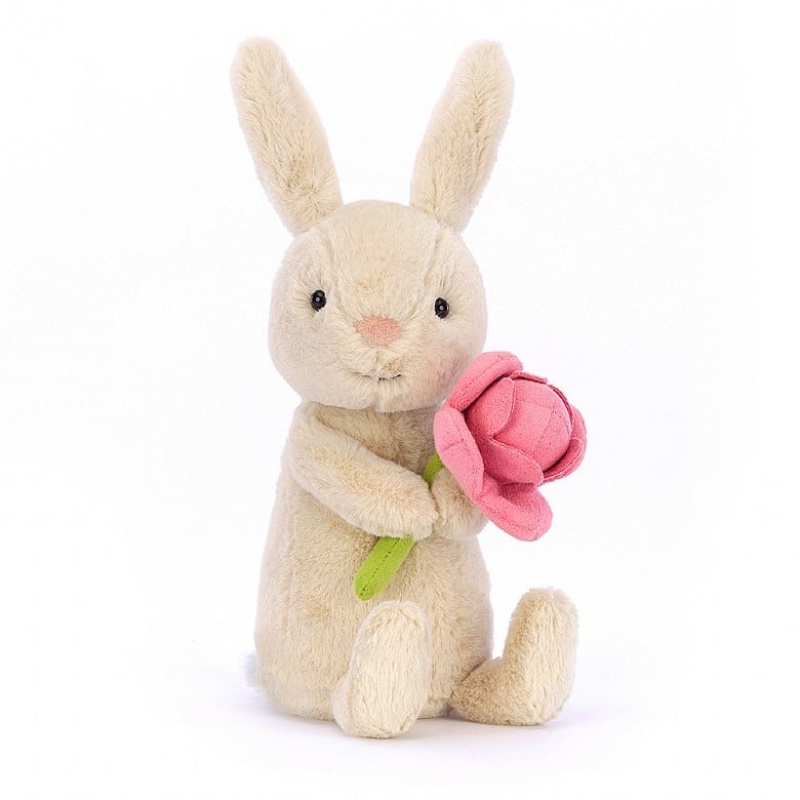 Jellycat Bonnie Bunny with Peony 15 CM X 8 CM, Jellycat USA | NZ7251693