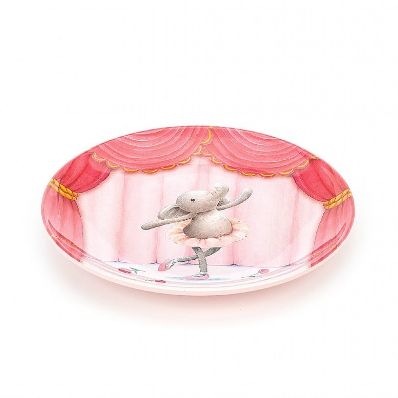 Jellycat Elly Ballerina Melamine Plate 21 CM X 21 CM, Jellycat USA | UR6981235