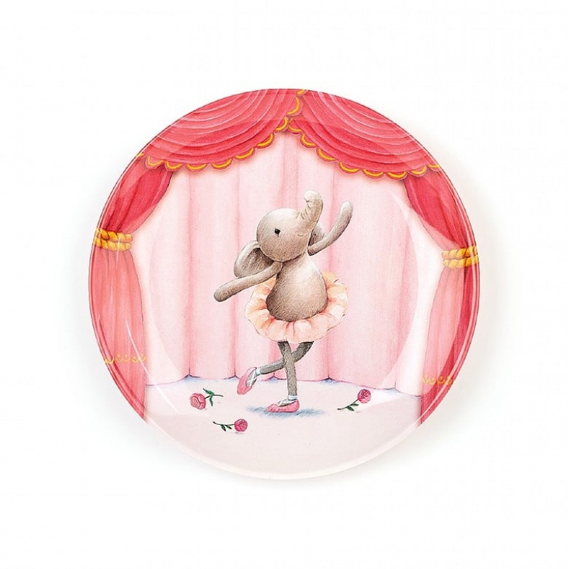 Jellycat Elly Ballerina Melamine Plate 21 CM X 21 CM, Jellycat USA | UR6981235