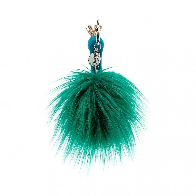 Jellycat Fancy Peacock Bag Charm 14 CM X 6 CM, Jellycat USA | EG1502489