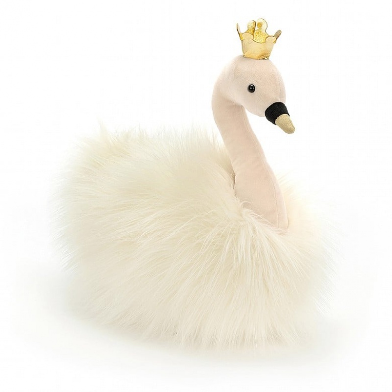 Jellycat Fancy Swan Fluffy 37 CM X 16 CM, Jellycat USA | ID6289750