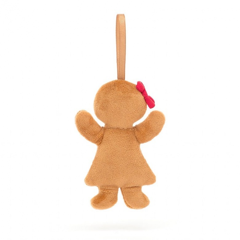 Jellycat Festive Folly Gingerbread Ruby 10 CM X 6 CM, Jellycat USA | AZ7501623